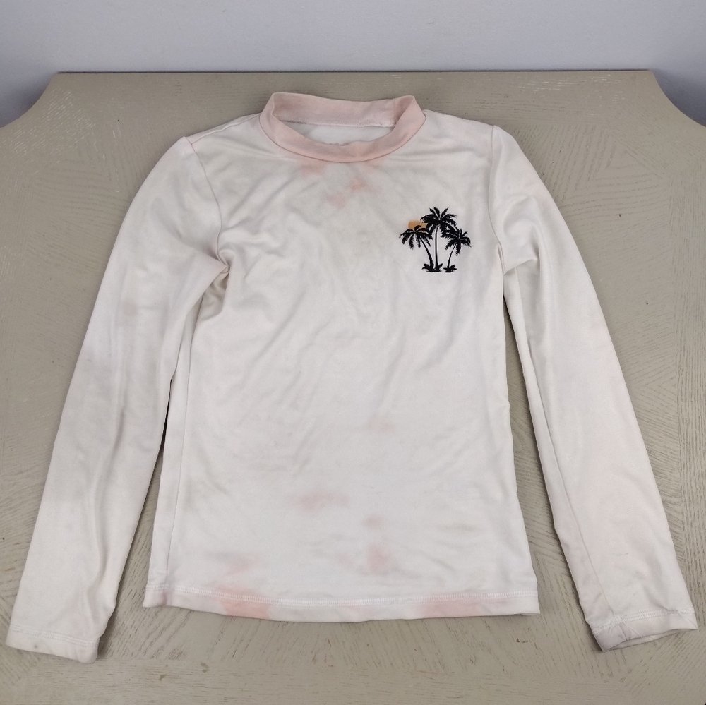 Cat & Jack Pink Collar Rash Guard Swim Shirt size S (6/6X)